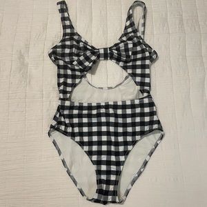 SOLID & STRIPED Black and White Gingham One Piece Swimsuit
